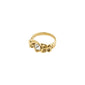 TINA organic shape crystal ring gold-plated features a large central diamond, inspired by nature's forms, part of Pilgrim's eco-conscious recycled collection.