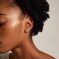 TINA crystal & pearl studs, silver-plated, showcase elegant ear curation with Preciosa crystals and pearls, emphasizing Pilgrim's recycled collection craftsmanship.