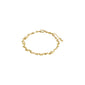 HALLIE organic shaped crystal bracelet, gold-plated, featuring an asymmetric design with intricate chain details, ideal for layering and complementing casual, trendy fashion.
