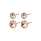 CALLIE recycled crystal earrings rose/gold-plated