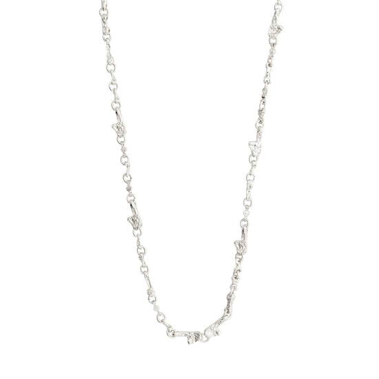 HALLIE organic shaped crystal necklace silver-plated