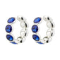 CALLIE recycled crystal hoops blue/silver-plated