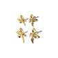 RIKO earrings, 2-in-1 set, gold-plated, featuring nature-inspired, gold flower shapes on studs, perfectly embody Pilgrim's blend of timeless design and contemporary style.