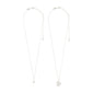 ZHURI necklace 2-in-1 set silver-plated features a delicate flower pendant and a freshwater pearl chain, perfect for layering or solo wear.