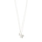 ZHURI necklace 2-in-1 set: silver-plated, featuring a floral pendant and freshwater pearl on a chain, perfect for adding effortless romantic style.