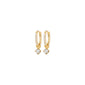 JOA crystal hoop earrings, gold-plated, featuring Preciosa crystals and dangling pendant, perfect for adding subtle sparkle to everyday outfits.