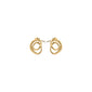 Gold-plated DIEGO earrings by Pilgrim featuring a fluid doodle design with intricate details, embodying a creative and artistic statement for trendsetting personal style seekers.