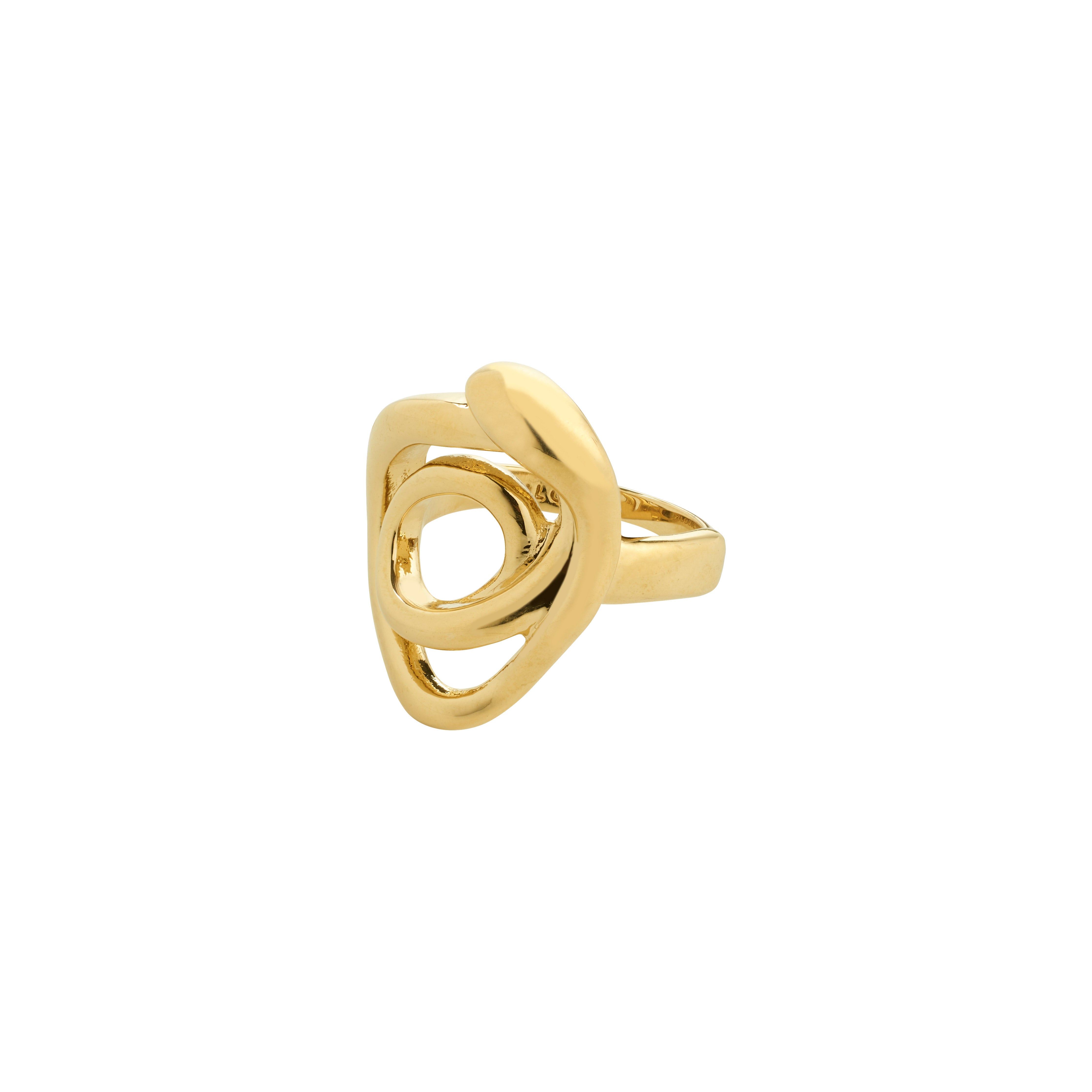 DIEGO ring gold-plated with artistic, doodle-inspired design and organic shapes, showcasing bold personal style. Made from 99% recycled materials.