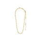 ELIYAH necklace gold-plated with textured nature-inspired links and adjustable clasp, laid on white background, reflecting Pilgrim's blend of timeless and trendy style.