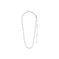 ELIYAH necklace silver-plated with textured, organically shaped links, adjustable lobster clasp, and extender chain, embodying sleek, nature-inspired elegance.