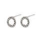 TESSA crystal halo earrings, silver-plated, featuring delicate circular design with Preciosa crystals for a classic, modest look. Perfect everyday Danish handmade accessory.