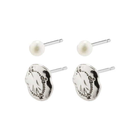 JOLA freshwater pearl earrings 2-in-1 set silver-plated