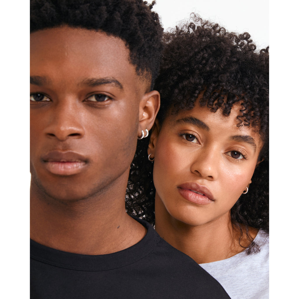 TYRA chunky mini hoop earrings silver-plated