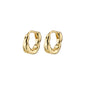 EDDY organic-shaped mini huggie hoops, gold-plated, featuring an undulating surface for a handcrafted, nature-inspired look, perfect for a curated ear style.