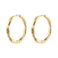 EDDY recycled  organic shaped large hoops gold-plated