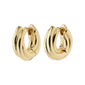 EDEA chunky huggie hoops, gold-plated, showcasing a wide, elegant design ideal for enhancing both party and everyday outfits.