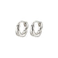 EDDY recycled organic shaped mini huggie hoops silver-plated
