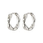 EDDY recycled organic shaped small hoops silver-plated