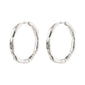 EDDY recycled  organic shaped large hoops silver-plated