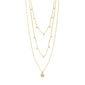 CHAYENNE crystal necklace, gold-plated, features layered slim chains with Preciosa crystals, 38 cm + 9 cm extension, crafted from 92% recycled materials.