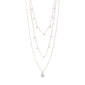 CHAYENNE crystal necklace silver-plated with a 3-in-1 layered design, featuring slim chains and sparkling Preciosa crystals. Measures 38 cm plus 9 cm extension.