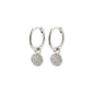 CHAYENNE crystal hoop earrings, silver-plated, featuring detachable Preciosa crystal pendants. Crafted from 91% recycled materials for a versatile, elegant look.