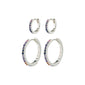 REIGN recycled hoops, 2-in-one set, silver-plated