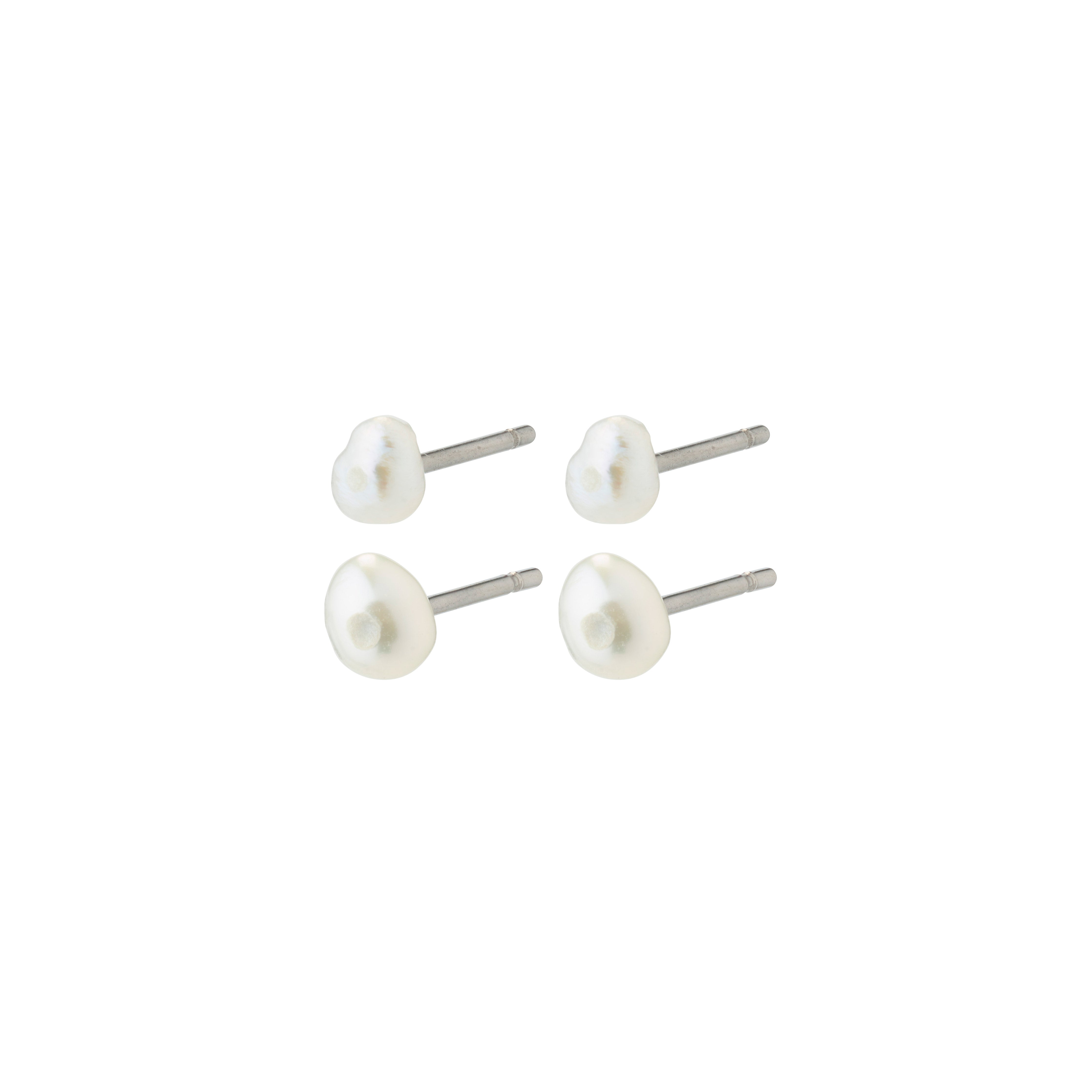 JOHANNE pearl earrings 2-in-1 set featuring genuine freshwater pearls, offering a trendy yet timeless accessory perfect for versatile styling with natural elegance.