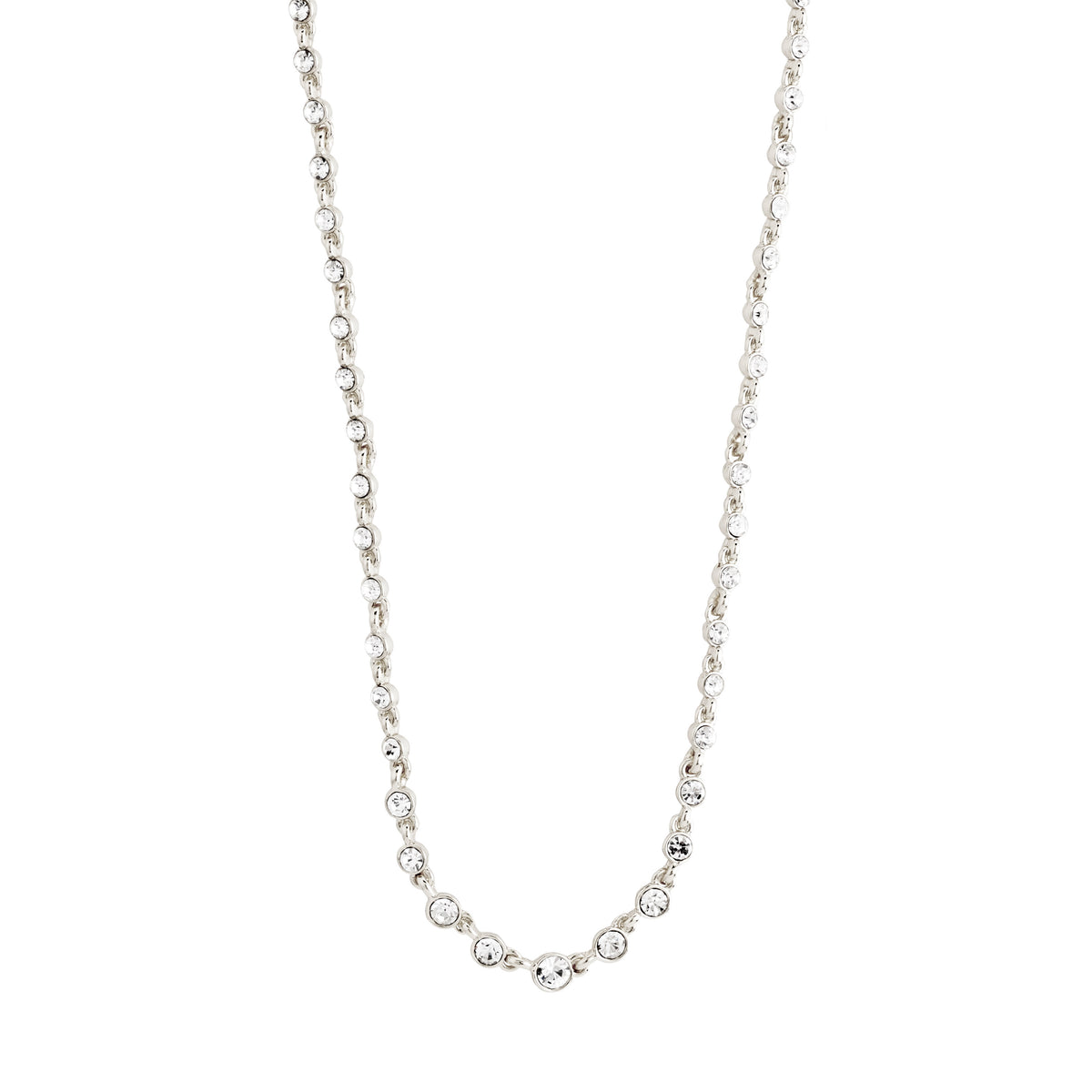 IMOGENE necklace silver-plated, adorned with Preciosa crystals, offers a versatile, sparkling touch, perfect for minimalist or layered styling.