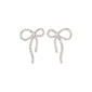 JOLANTA silver-plated earrings featuring trendy bow design adorned with sparkling Preciosa crystals, perfect for elevating everyday outfits or adding glam to formal occasions.