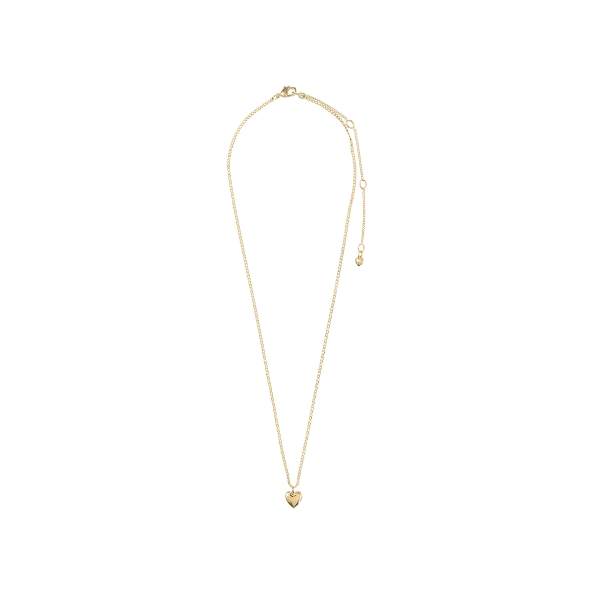 ALAIA gold-plated necklace featuring a delicate heart pendant, perfect for layering or solo wear, crafted from 99% recycled materials for a romantic, sustainable style.