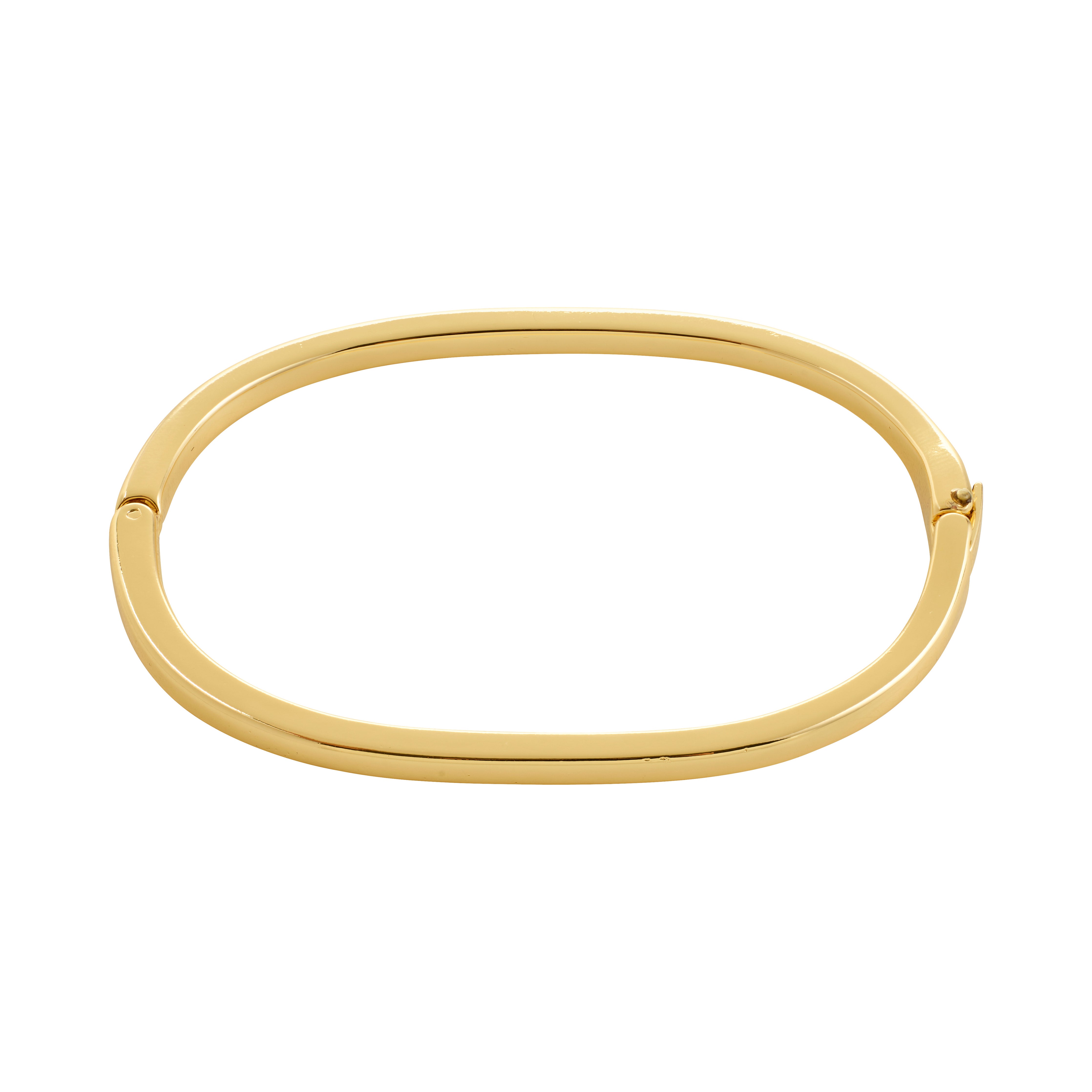 ALAIA bangle gold-plated, featuring a classic, minimalist design with a discreet click clasp, crafted from 99% recycled materials for an elegant, eco-conscious style.