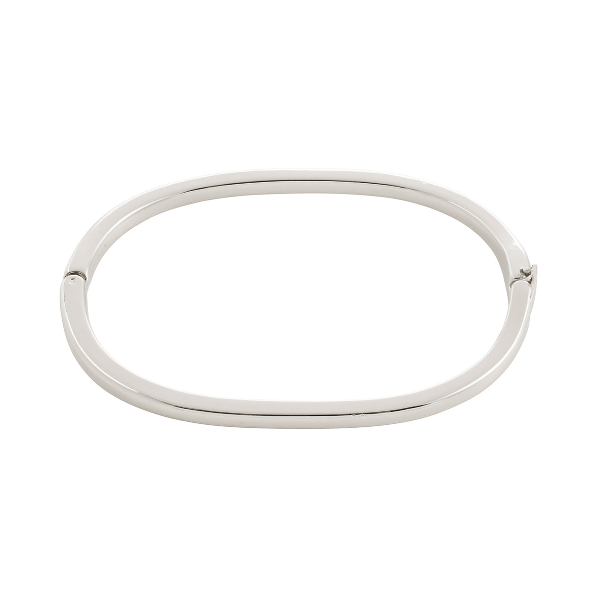 ALAIA silver-plated bangle showcases timeless simplicity with its elegant design, featuring a discreet click clasp for easy wear, crafted from 99% recycled materials.