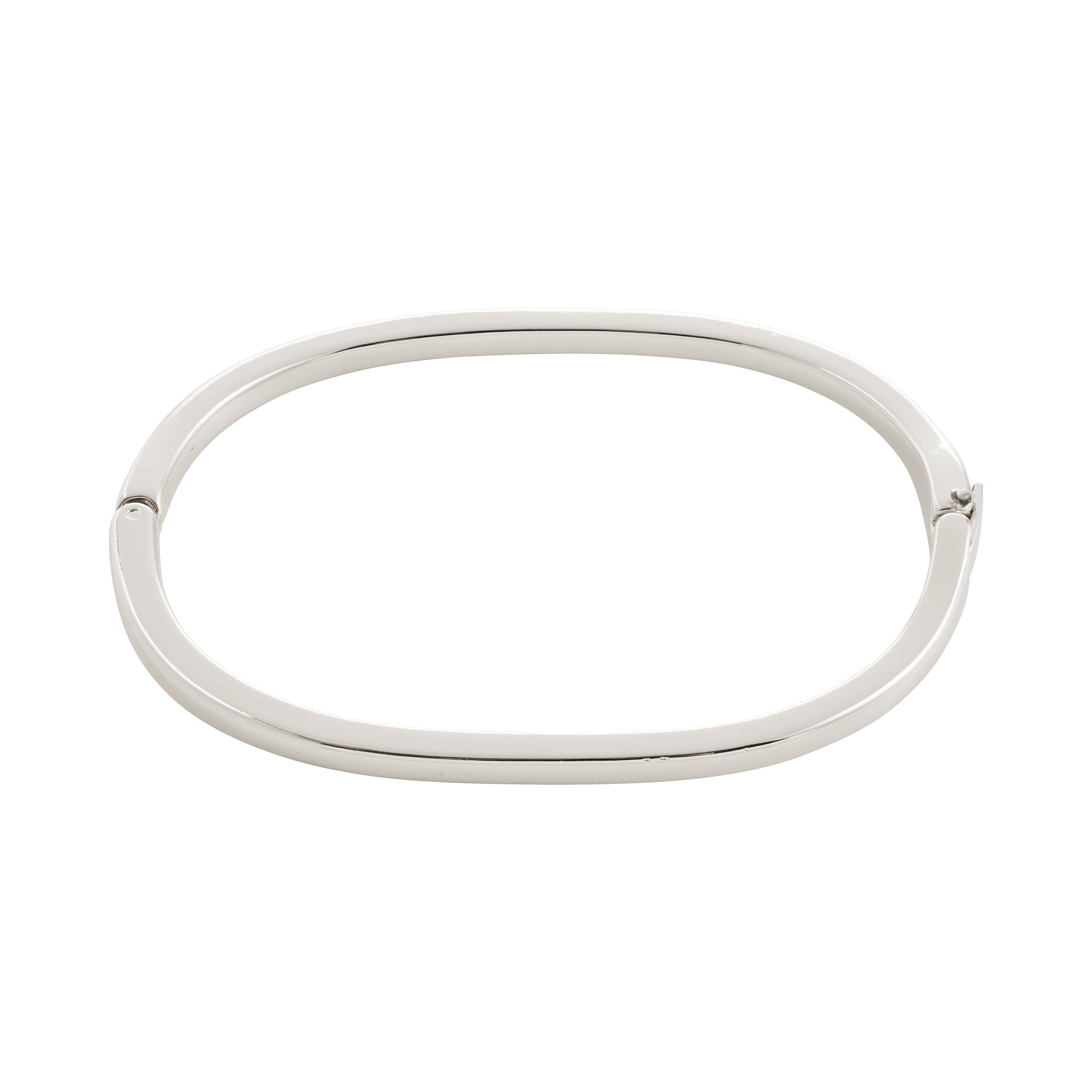 ALAIA silver-plated bangle showcases timeless simplicity with its elegant design, featuring a discreet click clasp for easy wear, crafted from 99% recycled materials.