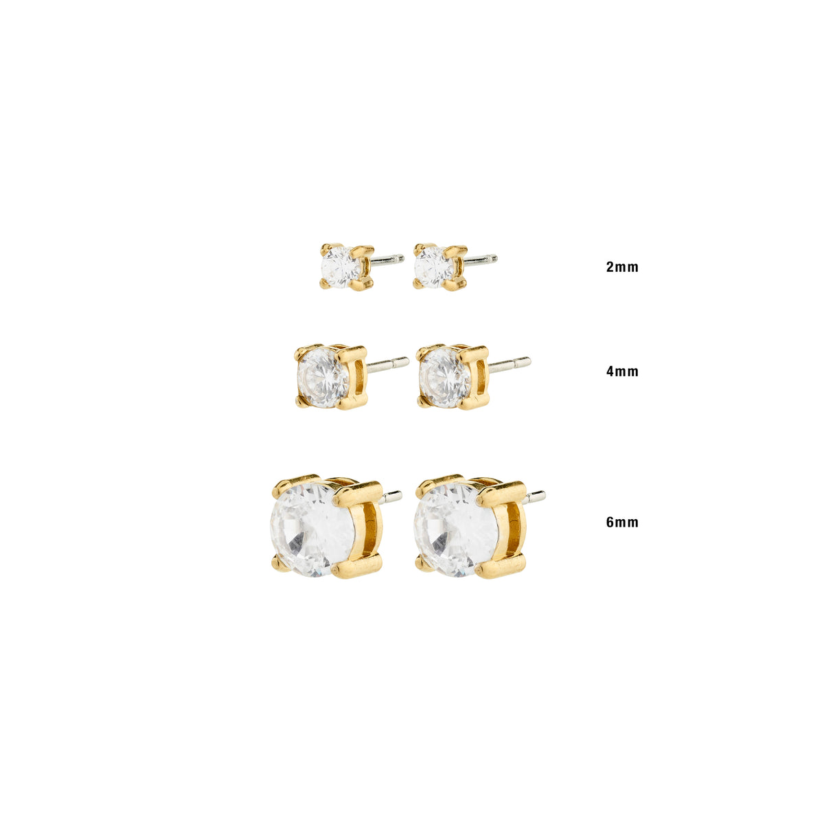 RAVI crystal earstuds gold-plated