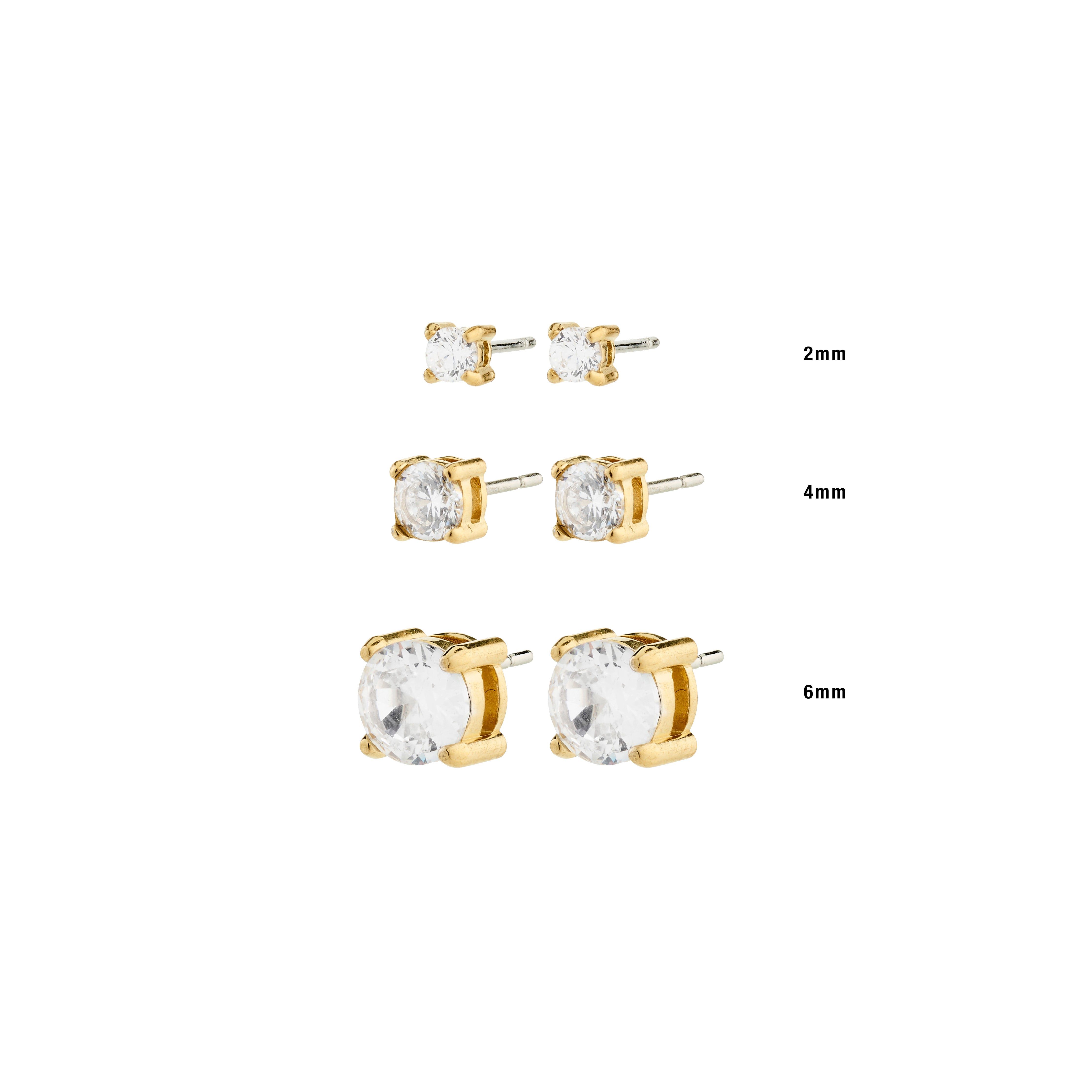 RAVI crystal earstuds gold-plated