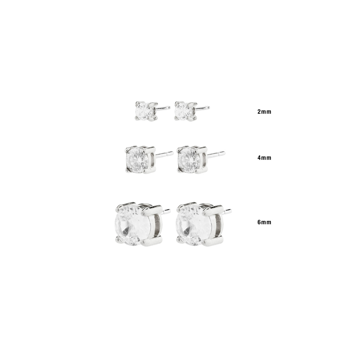 RAVI crystal earstuds silver-plated