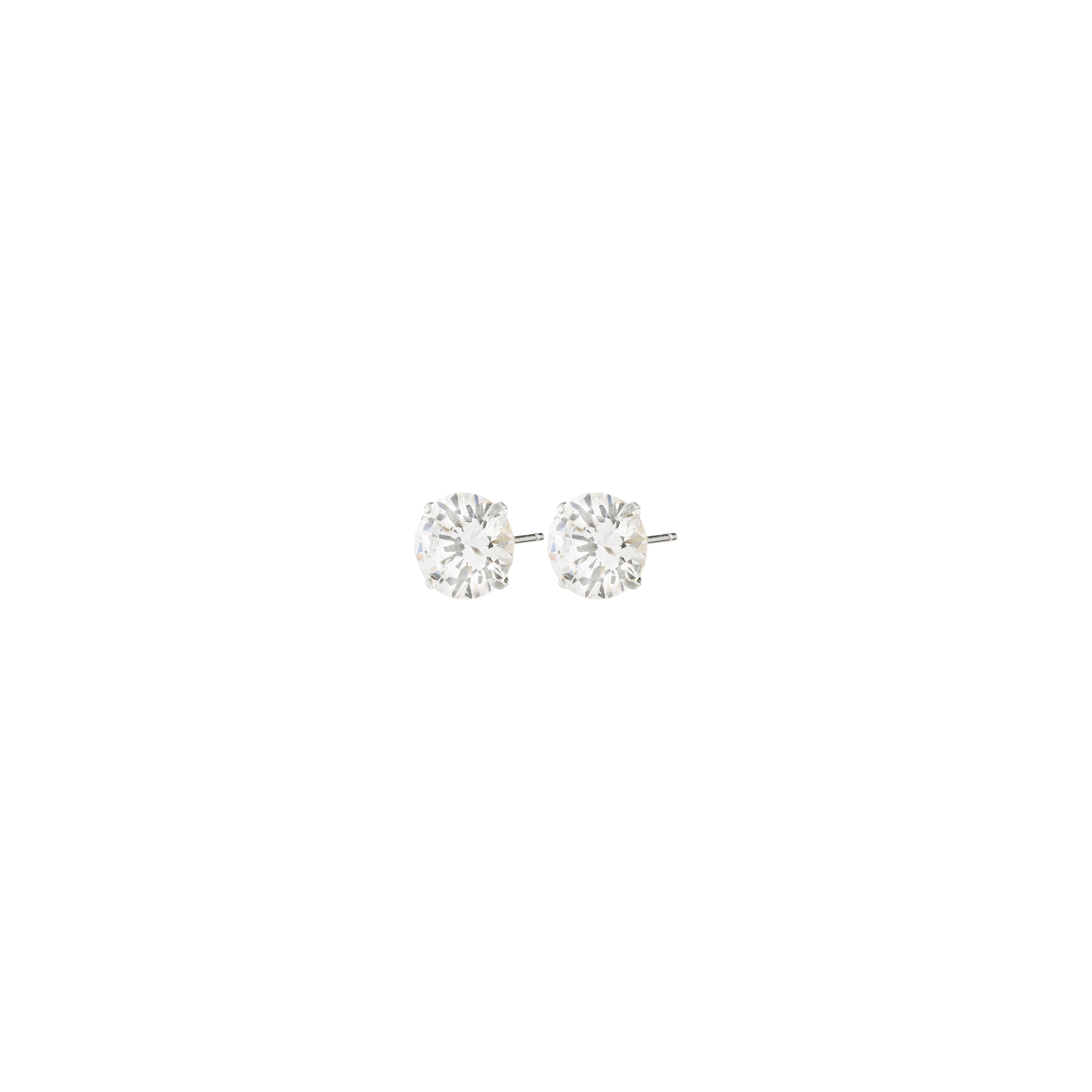 RENZO crystal earstuds silver-plated