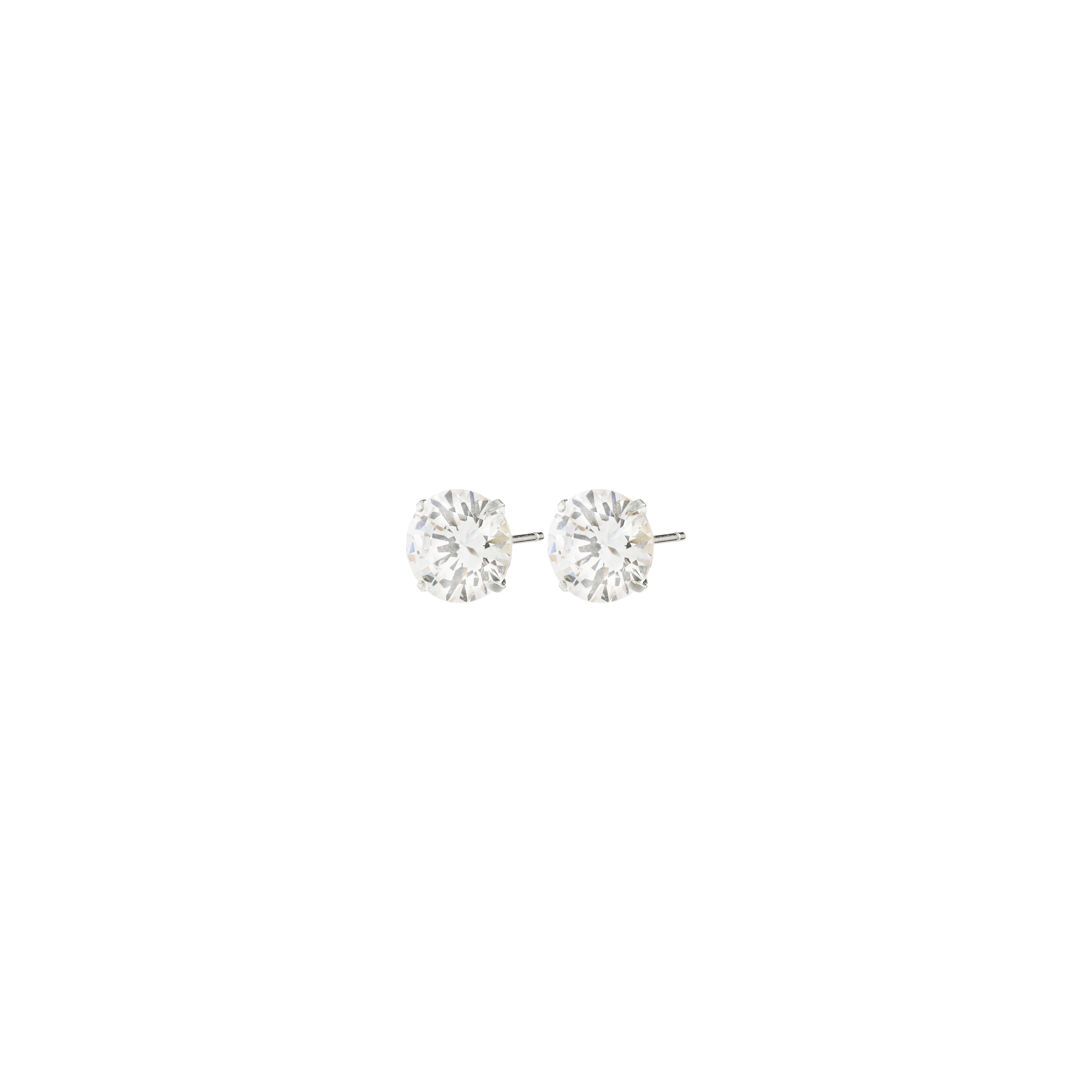 RENZO crystal earstuds silver-plated