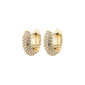 LONA recycled chunky crystal huggie hoops gold-plated