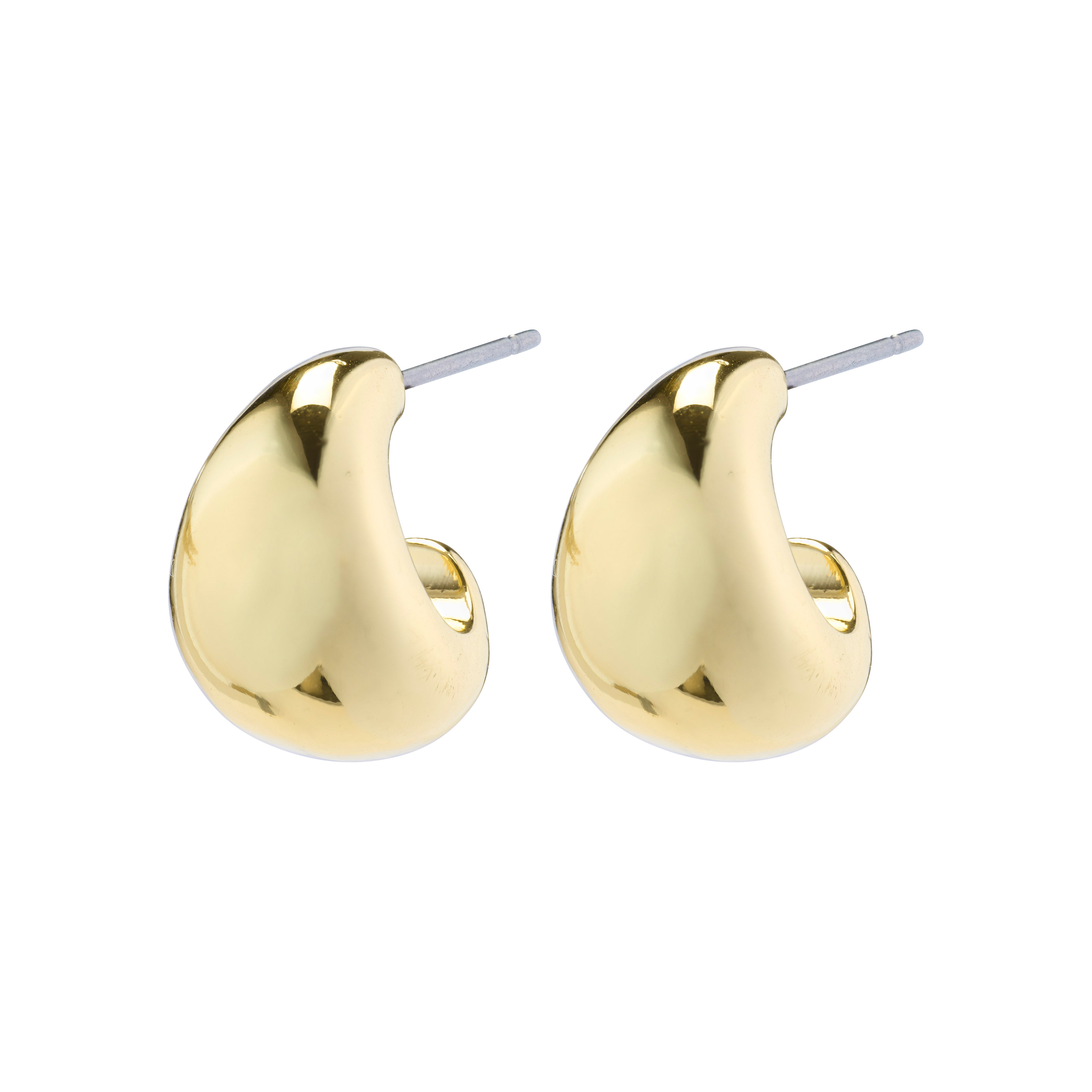 ALEXANE chunky mini hoop earrings, gold-plated, with a bold and sturdy design, part of Pilgrim's eco-friendly collection made from 99% recycled materials.