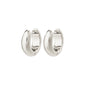 MINE chunky huggie hoops, silver-plated, with a shiny, eye-catching surface and soft, chunky design, ideal for an elegant yet casual style.