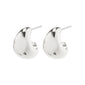 ALEXANE chunky mini hoop earrings, silver-plated from Pilgrim's recycled collection, showcasing a sleek, trendy design with a brilliant shine.