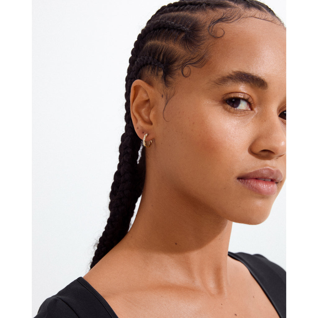 EZO snoet krystal hoops guldbelagt
