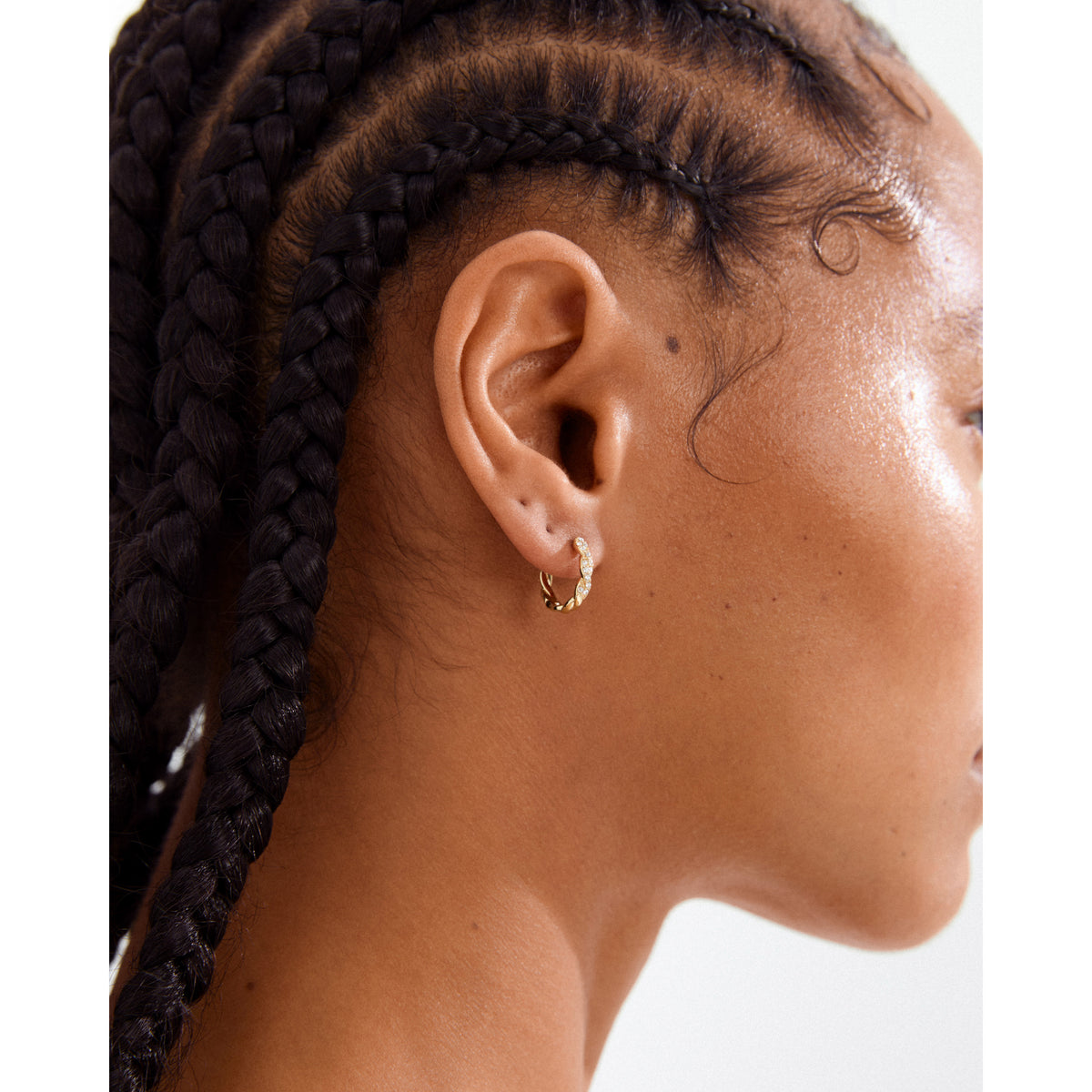 EZO snoet krystal hoops guldbelagt