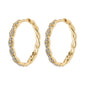 EZO twirled crystal hoops gold-plated