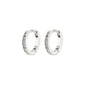 EBNA mini crystal huggie hoops, silver-plated earrings with Preciosa crystals, feature a smart click lock for easy wear, offering subtle elegance and sparkle.