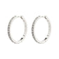 EBNA large crystal hoops silver-plated