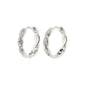 EZO twirled crystal hoops silver-plated with twisted details and Preciosa crystals, showcasing a braided silhouette and shiny finish, perfect for a classy, upscale look.
