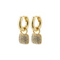 CINDY recycled crystal hoop earrings gold-plated